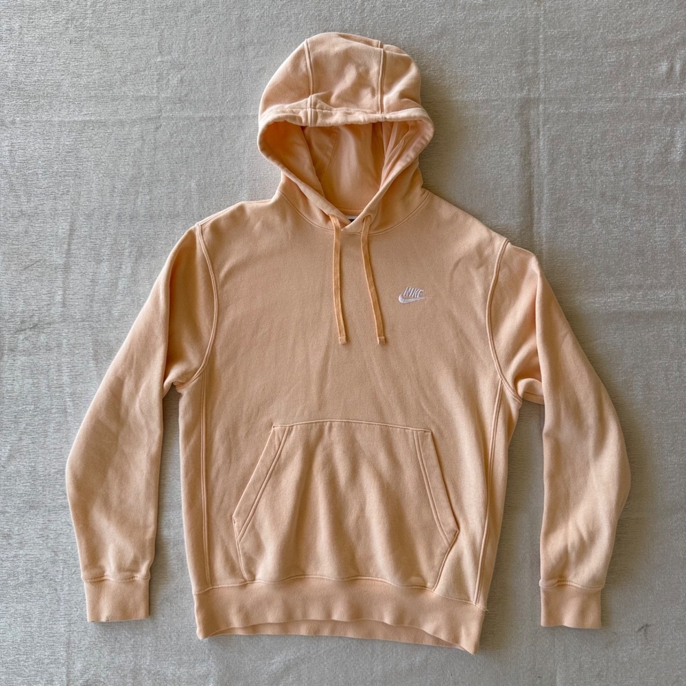 Nike Hoodie Peach Small Swoosh Pullover Sweatshirt Womens Size S - Picture 3 of 15